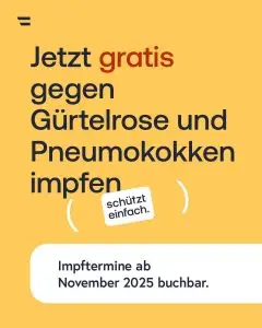 Ab November 2025 können Personen ab 60 Jahren und bestimmte Risikogruppen kostenlos Impfungen gegen Gürtelrose und Pneumokokken im Rahmen des Öffentlichen Impfprogramms (ÖIP) erhalten.